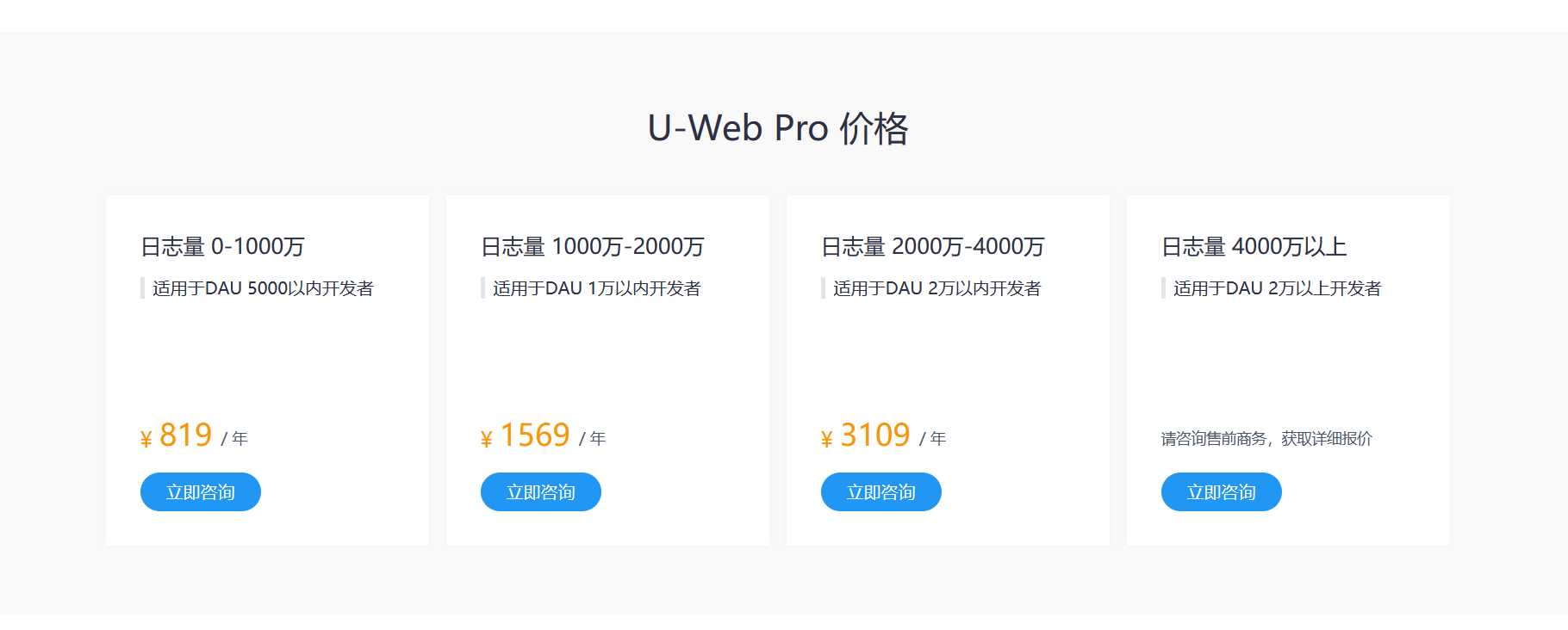 友盟+（CNZZ）統(tǒng)計收費發(fā)布了，最低819元一年